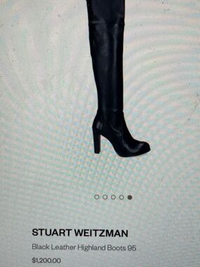 Stuart Weitzman Black Leather heeled over the Knee Boots- new